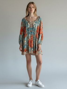 Bohemian | MultiColor | Stretchy Loose Fitting | Casual Maxi Dress